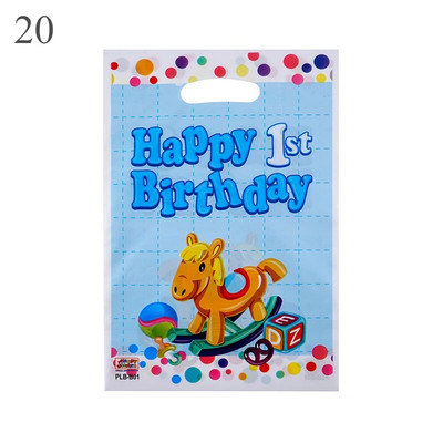 10 бр./Партида Детска пластмасова чанта за бонбони Чанти за парти плячка Печатни торбички за подаръци Сувенири за парти Консумативи Декор Опаковка за детски рожден ден Украса