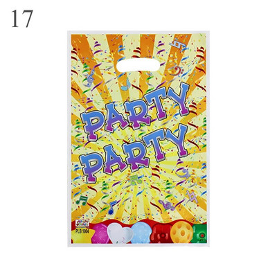 10 бр./Партида Детска пластмасова чанта за бонбони Чанти за парти плячка Печатни торбички за подаръци Сувенири за парти Консумативи Декор Опаковка за детски рожден ден Украса