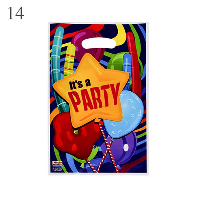 10 бр./Партида Детска пластмасова чанта за бонбони Чанти за парти плячка Печатни торбички за подаръци Сувенири за парти Консумативи Декор Опаковка за детски рожден ден Украса