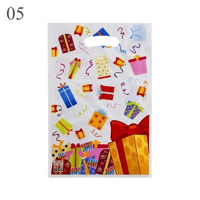 10 бр./Партида Детска пластмасова чанта за бонбони Чанти за парти плячка Печатни торбички за подаръци Сувенири за парти Консумативи Декор Опаковка за детски рожден ден Украса