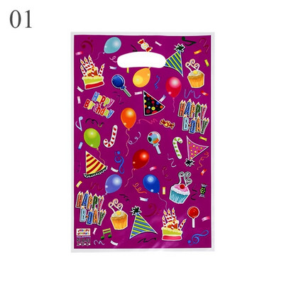 10 бр./Партида Детска пластмасова чанта за бонбони Чанти за парти плячка Печатни торбички за подаръци Сувенири за парти Консумативи Декор Опаковка за детски рожден ден Украса