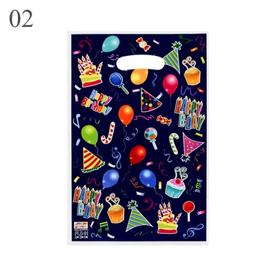 10 бр./Партида Детска пластмасова чанта за бонбони Чанти за парти плячка Печатни торбички за подаръци Сувенири за парти Консумативи Декор Опаковка за детски рожден ден Украса
