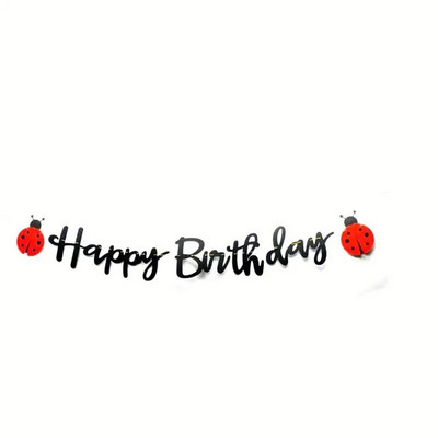 Kreatív Boldog Születésnapot Banner Katicabogár Százszorszép Boldog Születésnapot Banner Kerttéma Születésnapi Party Baby Shower Sármány Füzér dekoráció