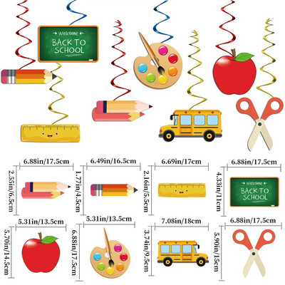 Знаме за декорация на парти за откриването на сезона Добре дошли отново Откриващ банер Училищен автобус Висулка Висящ гирлянд от овесарка в училищните класни стаи