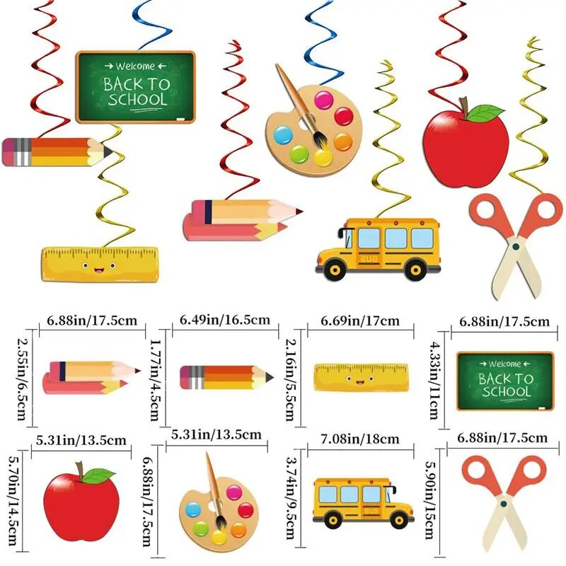 Знаме за декорация на парти за откриването на сезона Добре дошли отново Откриващ банер Училищен автобус Висулка Висящ гирлянд от овесарка в училищните класни стаи