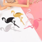 Pink Flamingo Cake Topper Акрилни знамена за торта Рожден ден Kids Favors Декорация на торта Cupcake Topper за сватбен десерт Декорация на маса
