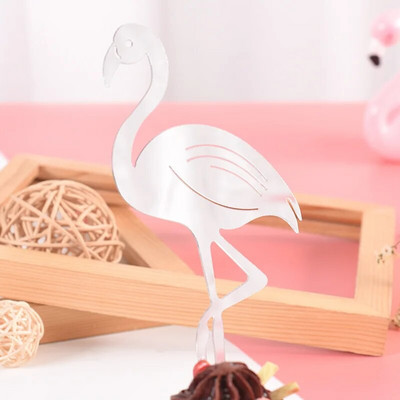 Pink Flamingo Cake Topper Акрилни знамена за торта Рожден ден Kids Favors Декорация на торта Cupcake Topper за сватбен десерт Декорация на маса