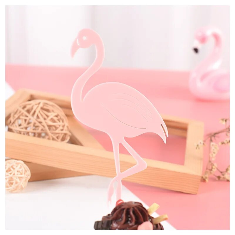 Pink Flamingo Cake Topper Акрилни знамена за торта Рожден ден Kids Favors Декорация на торта Cupcake Topper за сватбен десерт Декорация на маса