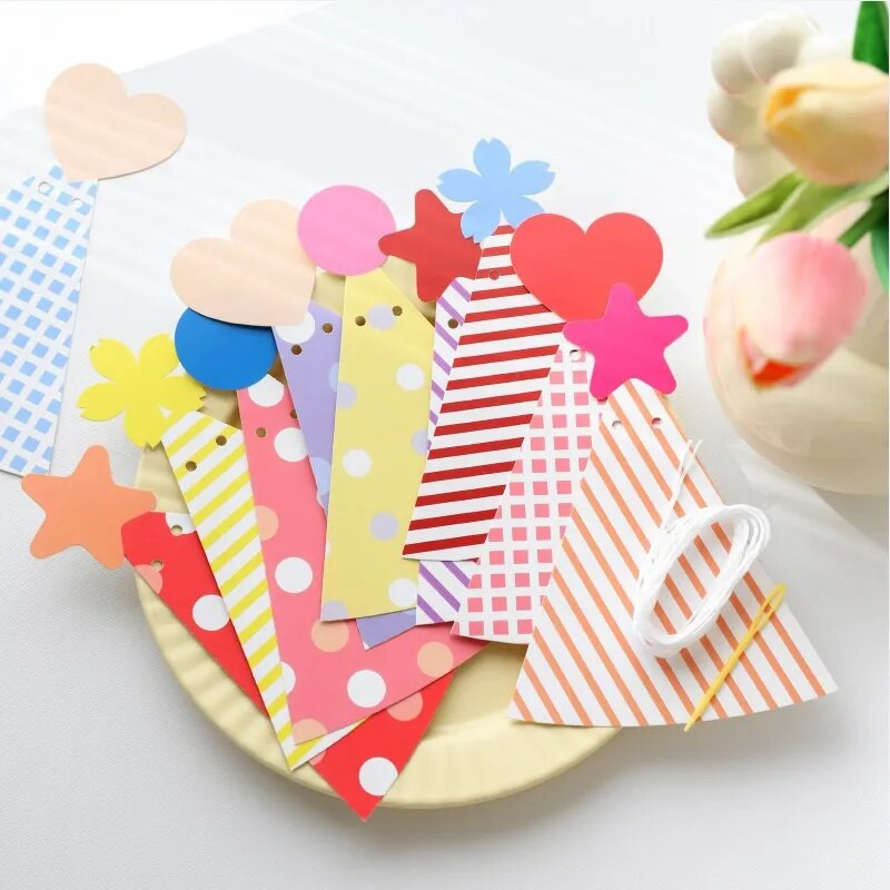 2.3M Happy Birthday Party Decoration Birthday Hat Flag Banner Baby One Year Old Baby Shower Wedding Party HangingGarland Decorat