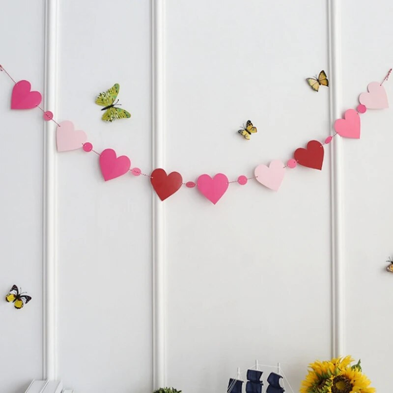 Creative Love Bunting Balloon Banner Garland Мястото за рожден ден е украсено с реквизит Празненства в детската градина Направи си сам