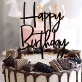 Златно сребро Честит рожден ден Покривка за торта Парти за рожден ден Акрилна поправка за торта Десерт Украса за бебешко парти Консумативи за торта