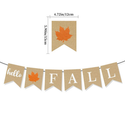 Парти за Деня на благодарността Турция Тиква Кленов лист Флаг Банер Реколта Сезон Парти Фон Висяща овесарка Гирлянд Направи си сам декорация