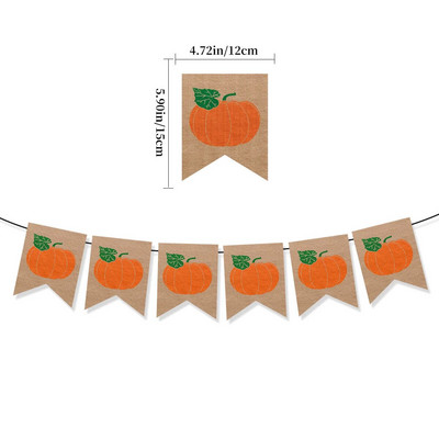Парти за Деня на благодарността Турция Тиква Кленов лист Флаг Банер Реколта Сезон Парти Фон Висяща овесарка Гирлянд Направи си сам декорация