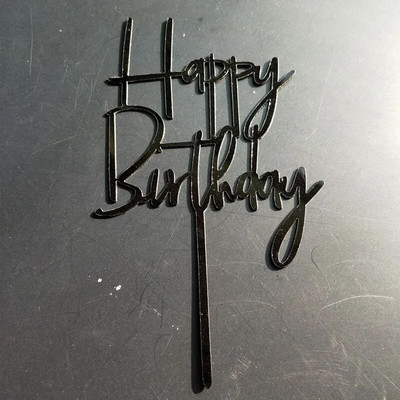 Нов топер за торта Честит рожден ден Сърцевидна златна акрилна топерка за кексчета десертни знаменца за бебешки душ Торти Декорации за печене