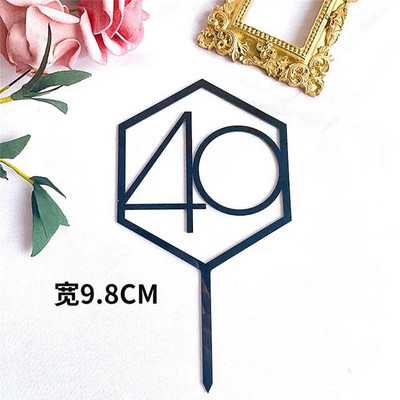 Нов Diamond18 21 30 Топер за торта за рожден ден Акрилно розово злато Годишнина от сватба Топери за кексчета Декорация на торта за годишнина