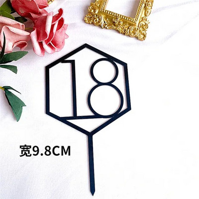 Нов Diamond18 21 30 Топер за торта за рожден ден Акрилно розово злато Годишнина от сватба Топери за кексчета Декорация на торта за годишнина