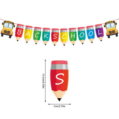Банер с тематично знаме за откриване на сезона Обратно към училище Писмо Теглене на флаг Банер Висящ гирлянд Фонова декорация