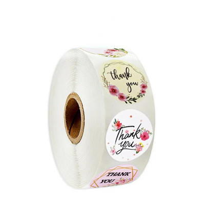 500PCS Кръгли етикети Ръчно изработени стикер за опаковки от крафт хартия за чанта за бонбони Дражета Подаръчна кутия Опаковъчна чанта Сватбени благодарствени стикери