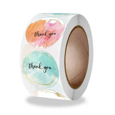 500PCS Кръгли етикети Ръчно изработени стикер за опаковки от крафт хартия за чанта за бонбони Дражета Подаръчна кутия Опаковъчна чанта Сватбени благодарствени стикери