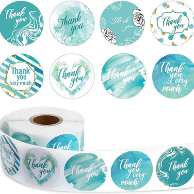 500PCS Кръгли етикети Ръчно изработени стикер за опаковки от крафт хартия за чанта за бонбони Дражета Подаръчна кутия Опаковъчна чанта Сватбени благодарствени стикери