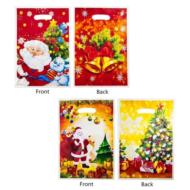 10/20/30 бр. Коледна чанта за бисквитки с бонбони Коледа Дядо Коледа Торба за подарък Elk Коледна парти украса за дома Новогодишна чанта за опаковане