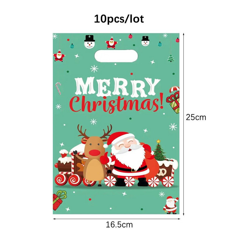 10/20/30 бр. Коледна чанта за бисквитки с бонбони Коледа Дядо Коледа Торба за подарък Elk Коледна парти украса за дома Новогодишна чанта за опаковане