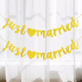 Vakarėlio puošmena Auksinė meilė ką tik ištekėjusi putojanti rožinė girlianda Jubiliejus Vestuvės banketas Kabantis skroblas girlianda Dekoratyvinis