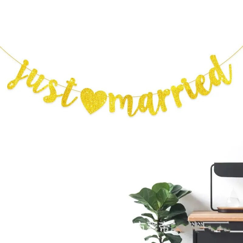 Vakarėlio puošmena Auksinė meilė ką tik ištekėjusi putojanti rožinė girlianda Jubiliejus Vestuvės banketas Kabantis skroblas girlianda Dekoratyvinis