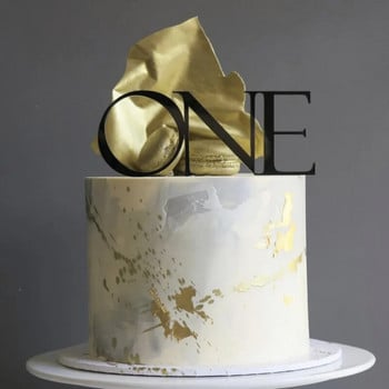 Нов номер Честит рожден ден Топер за торта Златен тридесет и петдесет Акрилен топер за торта Десерт Декорация Главна буква Консумативи за печене