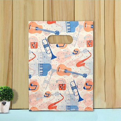 50 vnt 15x20cm / 20x30cm mažas papuošalų maišelis Mielo rašto plastikinis maišelis su rankena Dovanų maišeliai Saldainių sausainių vakarėlio pakavimo maišelis