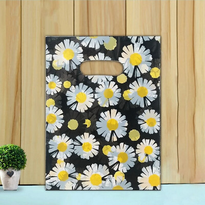 50 vnt 15x20cm / 20x30cm mažas papuošalų maišelis Mielo rašto plastikinis maišelis su rankena Dovanų maišeliai Saldainių sausainių vakarėlio pakavimo maišelis