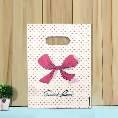 50 vnt 15x20cm / 20x30cm mažas papuošalų maišelis Mielo rašto plastikinis maišelis su rankena Dovanų maišeliai Saldainių sausainių vakarėlio pakavimo maišelis