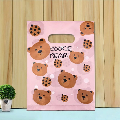 50 vnt 15x20cm / 20x30cm mažas papuošalų maišelis Mielo rašto plastikinis maišelis su rankena Dovanų maišeliai Saldainių sausainių vakarėlio pakavimo maišelis