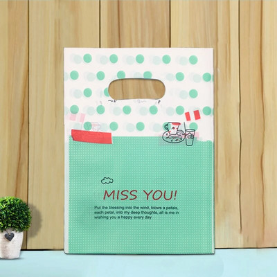 50 vnt 15x20cm / 20x30cm mažas papuošalų maišelis Mielo rašto plastikinis maišelis su rankena Dovanų maišeliai Saldainių sausainių vakarėlio pakavimo maišelis