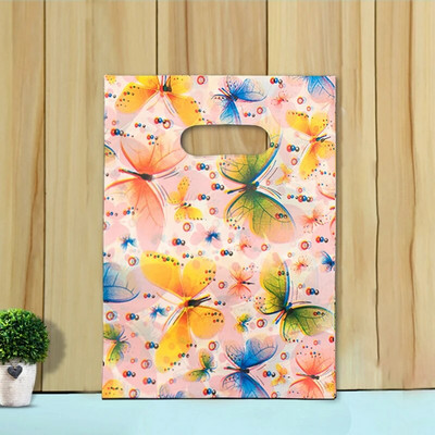 50 vnt 15x20cm / 20x30cm mažas papuošalų maišelis Mielo rašto plastikinis maišelis su rankena Dovanų maišeliai Saldainių sausainių vakarėlio pakavimo maišelis