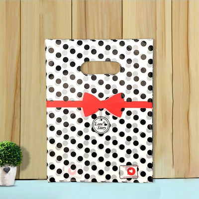 50 vnt 15x20cm / 20x30cm mažas papuošalų maišelis Mielo rašto plastikinis maišelis su rankena Dovanų maišeliai Saldainių sausainių vakarėlio pakavimo maišelis