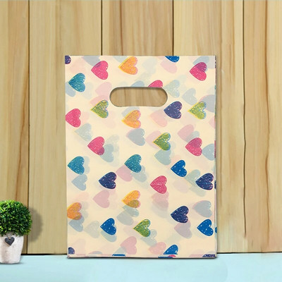 50 vnt 15x20cm / 20x30cm mažas papuošalų maišelis Mielo rašto plastikinis maišelis su rankena Dovanų maišeliai Saldainių sausainių vakarėlio pakavimo maišelis