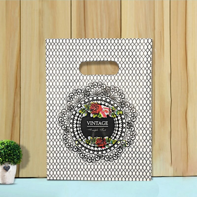 50 vnt 15x20cm / 20x30cm mažas papuošalų maišelis Mielo rašto plastikinis maišelis su rankena Dovanų maišeliai Saldainių sausainių vakarėlio pakavimo maišelis