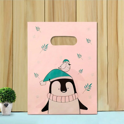 50 vnt 15x20cm / 20x30cm mažas papuošalų maišelis Mielo rašto plastikinis maišelis su rankena Dovanų maišeliai Saldainių sausainių vakarėlio pakavimo maišelis