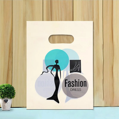 50 vnt 15x20cm / 20x30cm mažas papuošalų maišelis Mielo rašto plastikinis maišelis su rankena Dovanų maišeliai Saldainių sausainių vakarėlio pakavimo maišelis