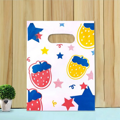 50 vnt 15x20cm / 20x30cm mažas papuošalų maišelis Mielo rašto plastikinis maišelis su rankena Dovanų maišeliai Saldainių sausainių vakarėlio pakavimo maišelis