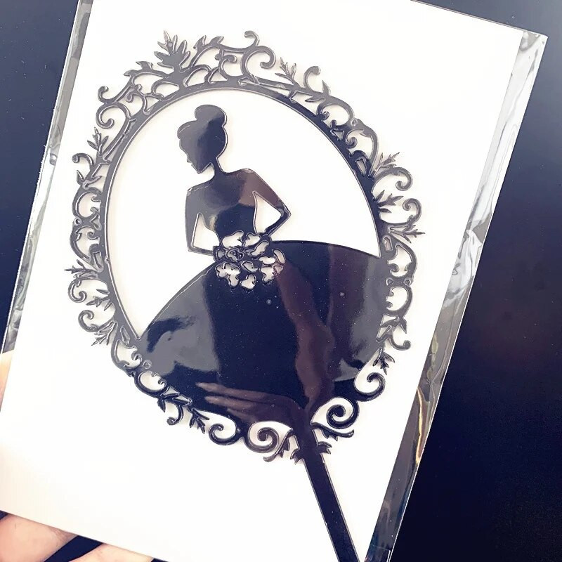 ins princesės stiliaus akrilinis tortas Papuoškite atviruką su gimtadieniu torto papuošimas vestuvių torto papuošimas vaikų gimtadienio torto įdėklas vėliavėlė