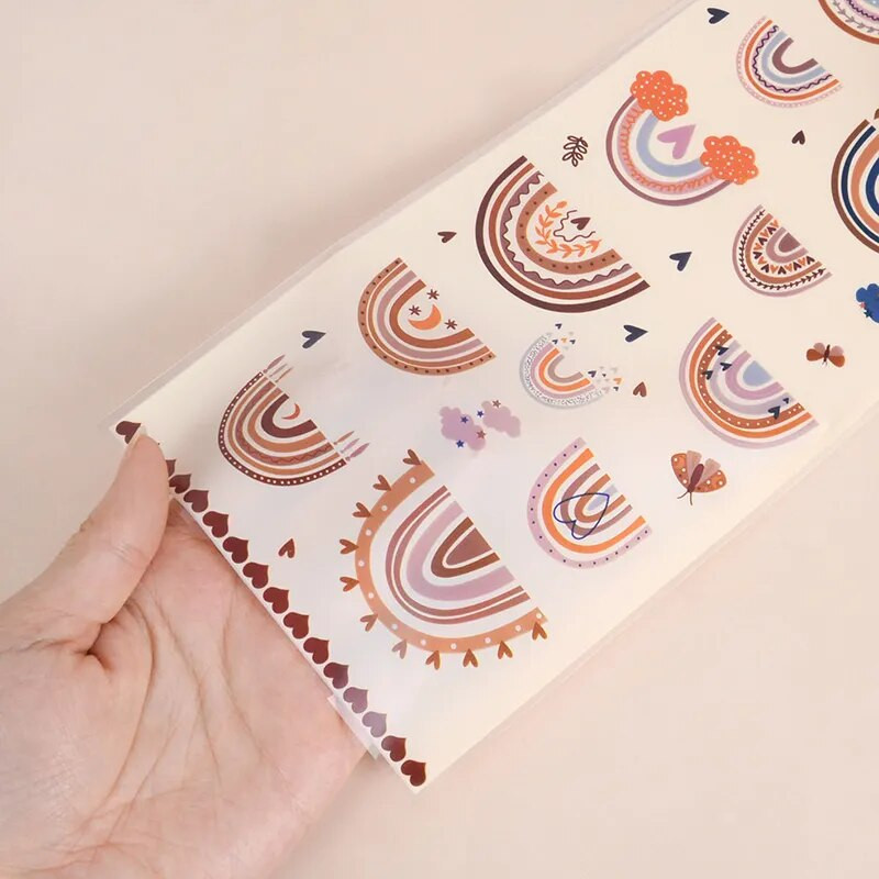 50 vnt Boho Rainbow celofaniniai maišeliai Dovanų maišeliai Vaivorykštės gimtadienio dekoracijos Dovanų saldainių krepšys Kūdikių dušo vakarėlio reikmenys