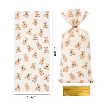 50/30 vnt Mielas meškiukas dovanų saldainių maišelis Plastikiniai sausainių užkandžių pakavimo maišeliai Kūdikių dušas, skirtas vaikų gimtadienio dekoravimo reikmenims