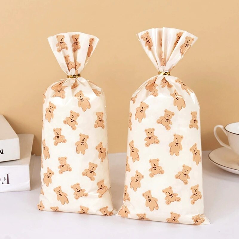 50/30 vnt Mielas meškiukas dovanų saldainių maišelis Plastikiniai sausainių užkandžių pakavimo maišeliai Kūdikių dušas, skirtas vaikų gimtadienio dekoravimo reikmenims