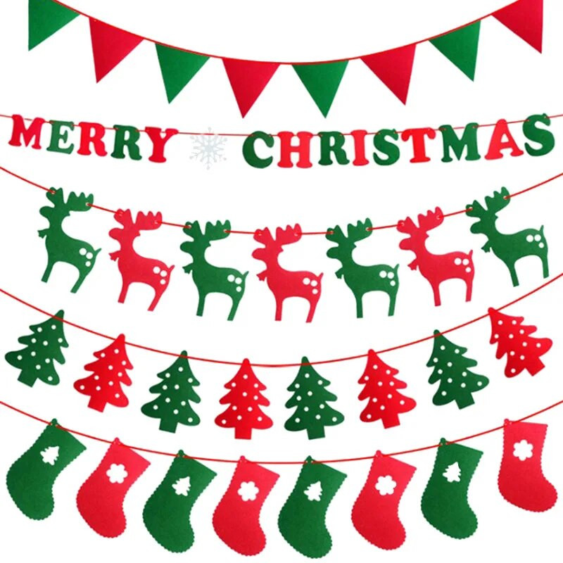 Kalėdų žvaigždės eglutė, snaigės raidės, neaustinės vėliavos reklamjuostės Linksmų Kalėdų šeimos vakarėlis Apsipirkimo langas kabanti girlianda