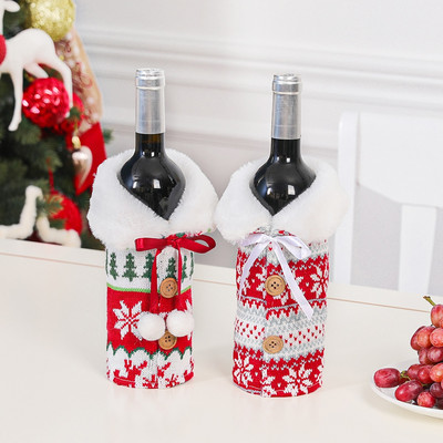 Capac pentru sticle de vin de Crăciun Decoratiuni de Crăciun Fericit pentru casă 2023 Ornament de Crăciun Crăciun Natal Cadouri Revelion 2024