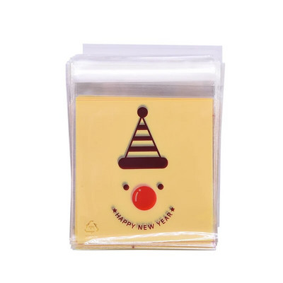 50 vnt 10x10 cm Kalėdų saldainių sausainių dovanų maišeliai Plastikiniai lipnūs sausainiai Užkandžių pakavimo maišeliai Kalėdų vakarėlio dekoravimo paslaugos
