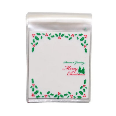 50 vnt 10x10 cm Kalėdų saldainių sausainių dovanų maišeliai Plastikiniai lipnūs sausainiai Užkandžių pakavimo maišeliai Kalėdų vakarėlio dekoravimo paslaugos