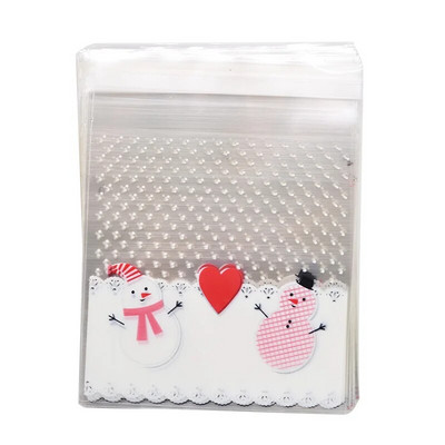 50 vnt 10x10 cm Kalėdų saldainių sausainių dovanų maišeliai Plastikiniai lipnūs sausainiai Užkandžių pakavimo maišeliai Kalėdų vakarėlio dekoravimo paslaugos